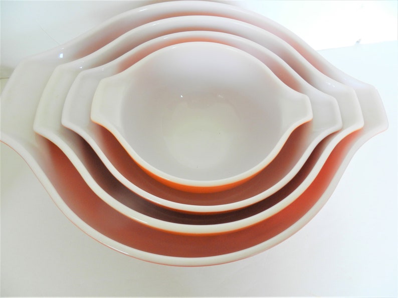 4pc Pyrex Autumn Harvest Bowls, Orange Bowls, Wheat, Bild 5