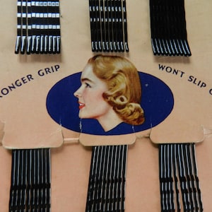 1950s Card of Bobby Pins, Never Used, DeLong Bobby Pins