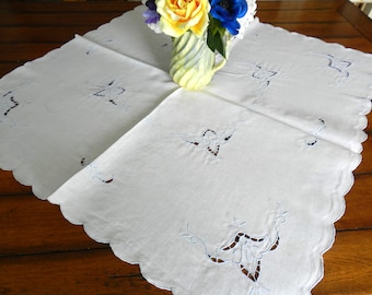 NOS Madeira Tablecloth, Never Used Tablecloth,  White Blue Tablecloth,  Madeira Portugal