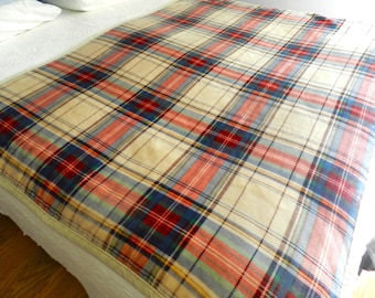 Vtg Cuddlduds Throw, Blanket, Plaid, Mens