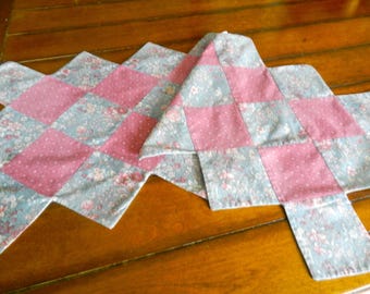 Handmade Pink Table Runner, Patchwork