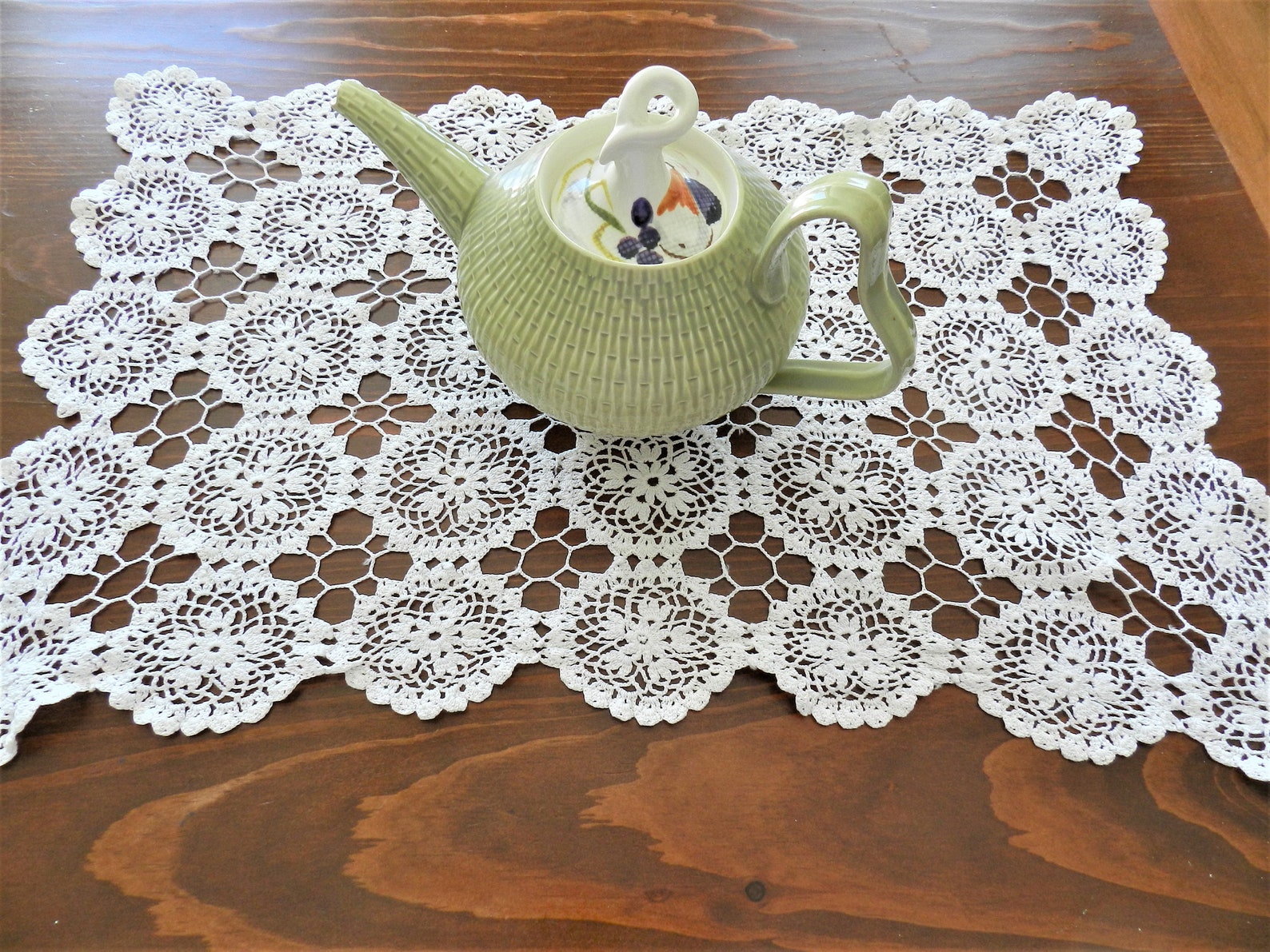  Tapis  blanc  de plateau de dentelle crochet  charpe de Etsy