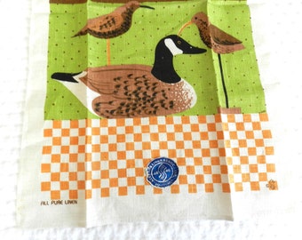 NOS Stevens Linen Duck Towel, Waterfowl, Canada Geese, Never Used