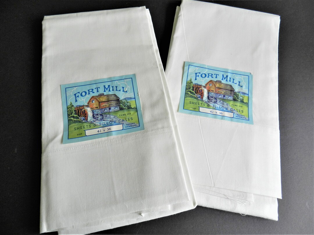 NOS Pillowcases, White Cotton Pillowcases, Vintage Pillowcase, Never