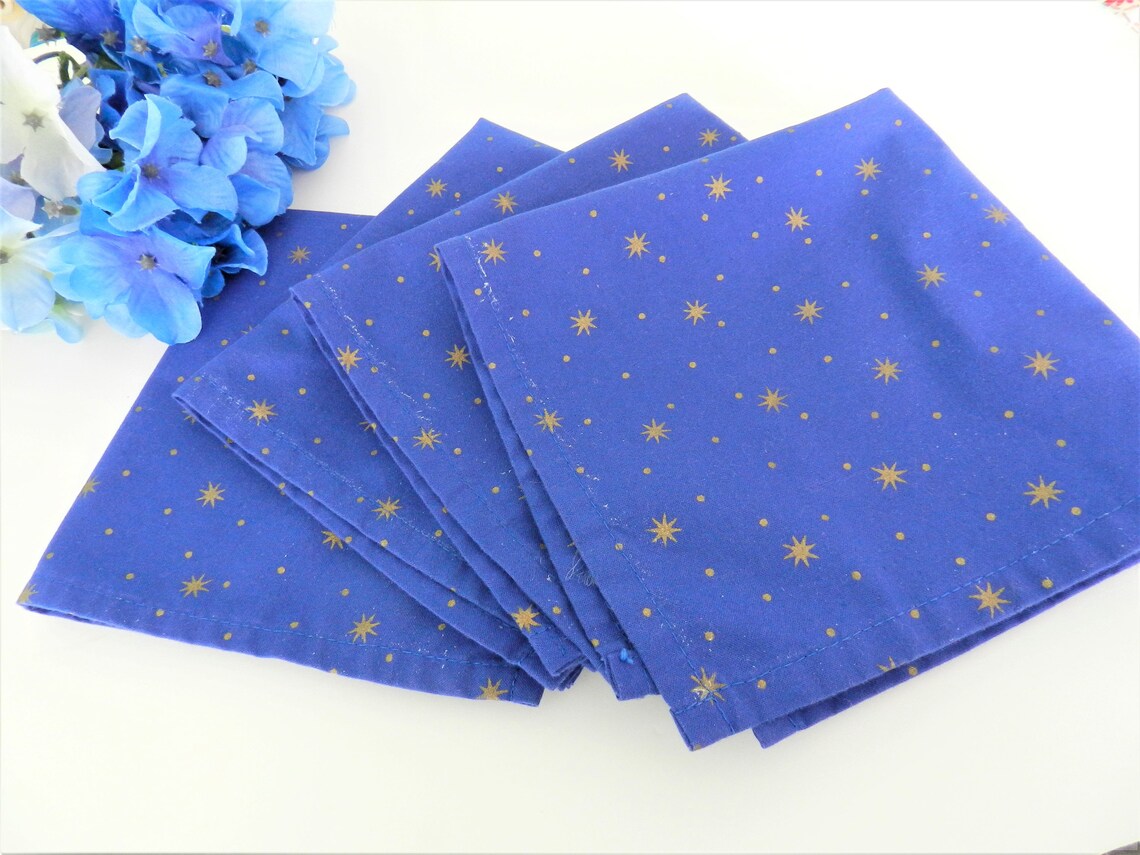 Laura Ashley Napkins Navy Blue Napkins Navy Napkins Star Etsy