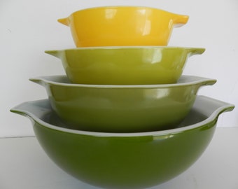 Pyrex Verde Avocado Bowl Set, Pyrex Green Verde Bowl Set, Lime Pyrex Bowls, Avocado Pyrex Bowls, Cinderella Bowls, Pyrex Mixing Bowls