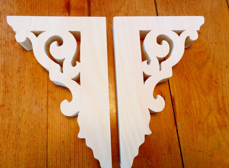 Handmade Wooden Brackets Pair of Fretwork Brackets Scroll Etsy