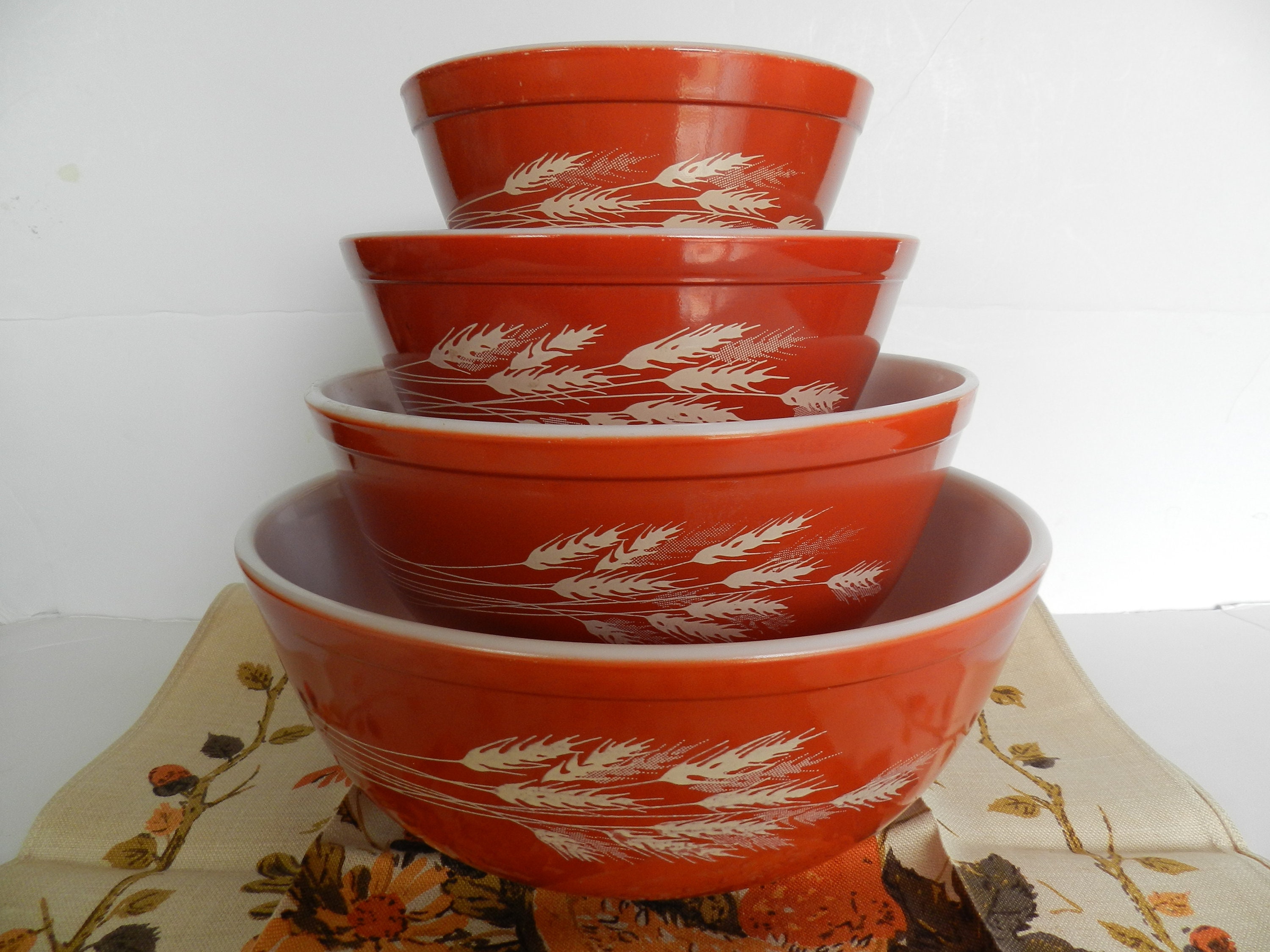 Pyrex Autumn Harvest Bowl Set Pyrex Nesting Bowl Set Orange Wheat Bowl Set Pyrex Orange Bowls Etsy Canada