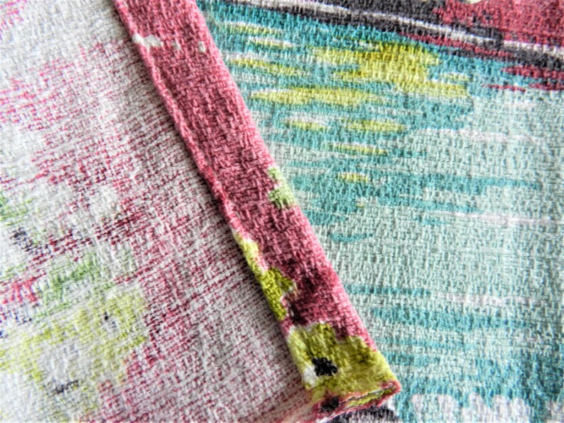 1940-50s Barkcloth Tree Bark Cloth Burgundy Bark Cloth Fabric Green Bark Cloth Fabric Yellow Bark Cloth Pillow Fabric