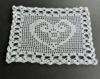 Square Crochet Doily, French Tidy, Chair Protector,  Food Cover, Filet Crochet