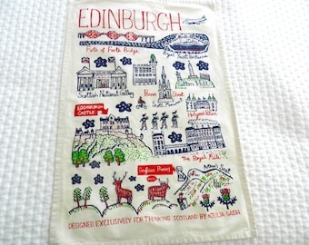 Edinburgh Towel, Scotland, Scottish Towel, Signed Towel
