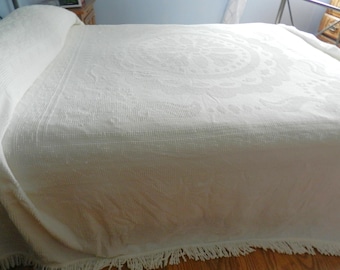 Bates King White Hobnail Bedspread, Hobnail