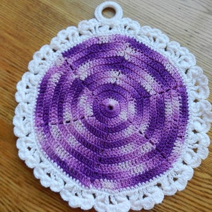 Single Purple PansyTrivet Potholder, Potholder, Hot Pad, Pansy, Trivet, Handmade