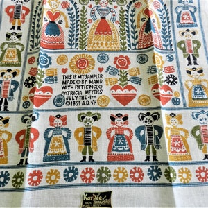 NOS Pat Ahern Towel, Penn Dutch Towel, Americana, Amish Folk, Folk Art, Sampler