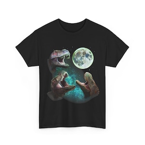 Three T-Rex Dinosaurs Howling at Moon Parody Shirt