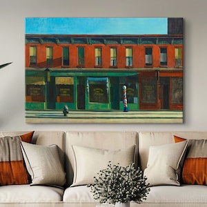 Edward Hopper &#39;Early Sunday Morning&#39; Canvas Print: Expressionism Vintage Decor