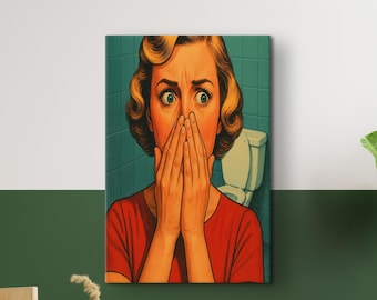 Funny Stinky Face Girl Poster: Bathroom Humor Wall Art