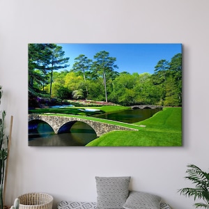 Augusta National Golf Leinwand, Masters Golf, Augusta National Golf Wandkunst, Georgia Poster, Golf Club Wandkunst, Corner Golf Geschenke