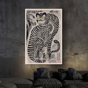 Japanese Tiger Poster: Talismanic Vintage Art Print