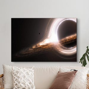 Gargantua Black Hole Canvas Art: Space Telescope Photo Poster