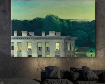 Canvasafdruk 'House at Dusk' van Edward Hopper: vintage Amerikaanse kunst