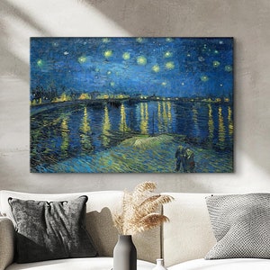 Van Gogh Night Over Rhone Print: French River Art, Exhibition Poster