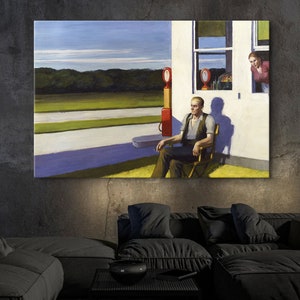 Edward Hopper &#39;Four Lane Road&#39; Canvas Print: Vintage American Realism Art