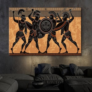 Spartan Warriors Canvas Print: Ancient Greek Home Decor
