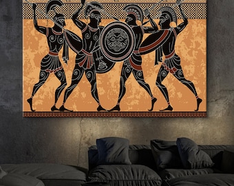 Spartan Warriors Canvas Print: Ancient Greek Home Decor