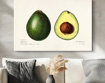 アボカドの壁アート アボカドの絵画 オリジナルの油絵 食べ物の絵画