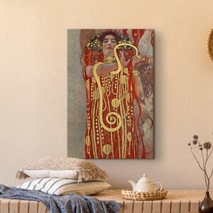 Pintura de Higía de Gustav Klimt, Universidad de Viena, Impresión de retrato famoso, Impresión de medicina, Póster de exposición, Póster dorado, Arte austriaco