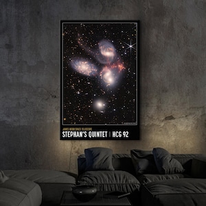 Stephans Quintet Poster: NASA James Webb Space Art
