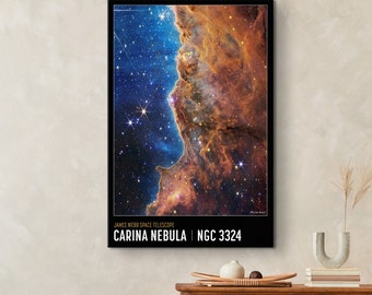 James Webb Carina Nebula Poster: Cosmic Cliffs NASA Print
