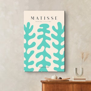 Matisse Exhibition Print: Abstract Turquoise Coral, Minimalist Wall Art