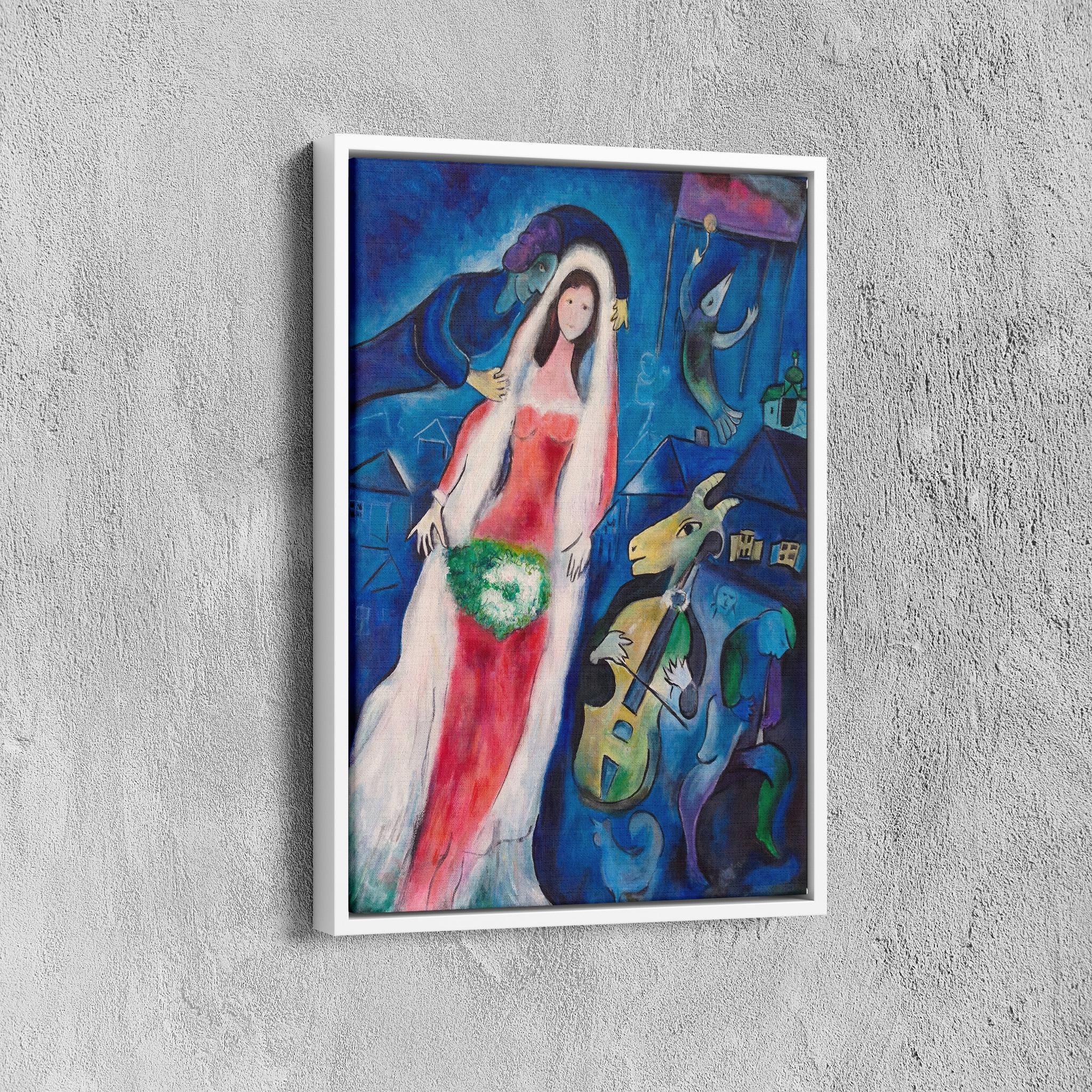 Marc Chagall 'bride and Violinist Goat' Surrealist Art Print - Etsy