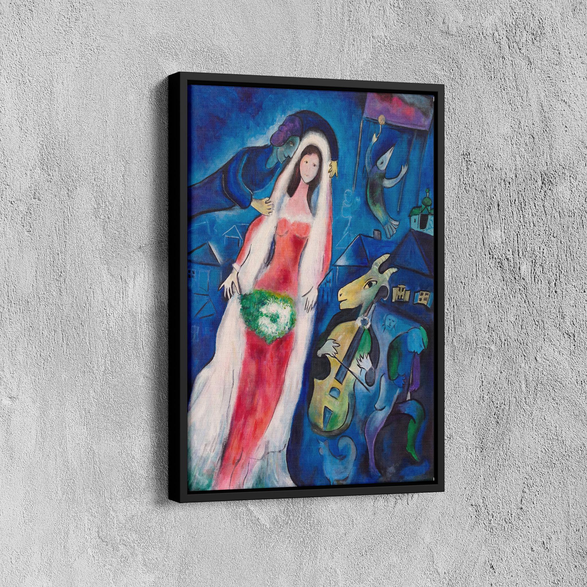 Marc Chagall 'bride and Violinist Goat' Surrealist Art Print - Etsy