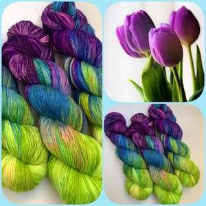 Hand dyed Sock Yarn 100g skeins, Neon socks yarn, Fingering Yarn, Hand Painted, wool yarn, merino blend, gift for a knitter, gift for mother