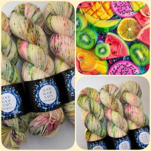 Hand Dyed Speckled Yarn,Perfect for Sock, Fingering Weight 80/20 Merino Nylon, Bright Indie Dyed Yarn for Knitting & Crochet, Colorful yarn