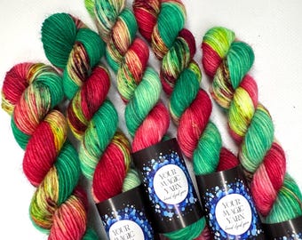 Hand Dyed Yarn, 20 g/80m, Mini Skeins, fingering weight, Sock Yarn for Knitting & Crochet, indie dyed yarn, yarn for socks, Bright Mini
