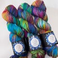Hand dyed Painted Yarn, Perfect for Socks, 100g Skein, gift for Mather, merino blend, socks yarn, gift for a knitter, yarn product logo