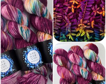 Hand dyed Sock Yarn 100g skeins, socks yarn, Fingering weight , Hand Painted, wool yarn, merino blend, gift for a knitter, gift for mother