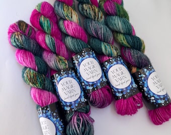 Handgefärbtes Garn, 20 g/80 m, Mini Skeins, Sockenwolle zum Stricken & Häkeln, Garnfarbe, Garn, Garn für Socken, Knäuel Mini