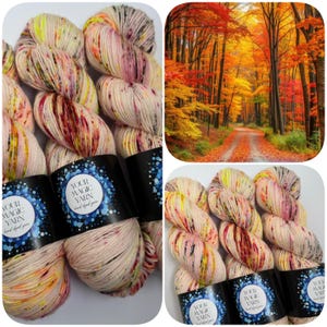Hand dyed yarn, Hand-Painted Yarn, 100g Skein, knitted socks, Fingering Weight Yarn , gift for a knitter, red and yellow yarn