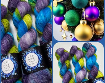 Hand Dyed Merino Nylon Yarn, Sock Yarn 100g 400m, Fingering Weight Indie Dyed Yarn for Knitting & Crochet, Indie yarn