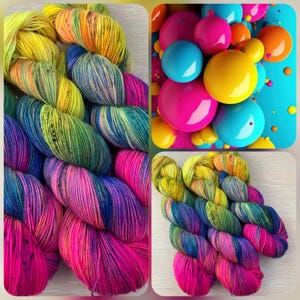 Hand dyed yarn, Hand-Painted Yarn, Merino and nylon, Perfect for Socks - 100g Skein