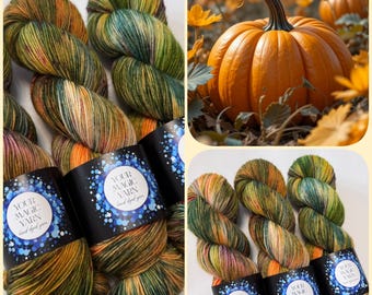 Fio para meias tingido à mão, novelos de 100 g, peso para dedilhar, 4 fios, mistura de lã merino, presente para tricoteiros, meias de tricô, fio para Halloween, fio independente