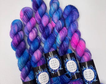 Hand Dyed Yarn, 20 g/80m, Mini Skeins, fingering weight, Sock Yarn for Knitting & Crochet, indie dyed yarn, yarn for socks, Spotted yarn