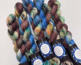 Handgefärbtes Garn, 20 g/80 m, Mini Skeins, Sockenwolle zum Stricken & Häkeln, Garnfarbe, Garn, Garn für Socken, Knäuel Mini