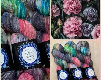 Hand dyed Sock Yarn 100g skeins, socks yarn, Fingering Yarn, Hand Painted, wool yarn, merino blend, gift for a knitter, gift for mother