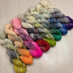 Set 8x20g,  sock yarn, hand Dyed, Sock Yarn, Fingering Sock Yarn, aran, dyed yarn, yarn for socks, merino wool yarn,